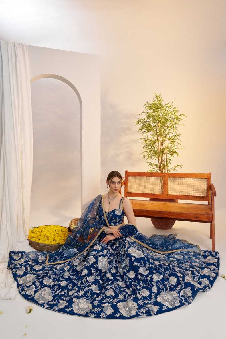 Georgette Embroidered Zari Work Sequins Lehenga